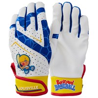 Louisville Slugger Youth L/E Backyard Baseball Pablo Sanchez Batting Gloves, White/Blue