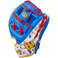 Wilson Limited Edition A2000 Backyard BB Pablo 11.5in Baseball Glove, Blue/Red