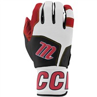 Marucci Adult Blacksmith Batting Gloves, Black/Red