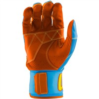 Marucci Adult Blacksmith Batting Gloves, Blue/Orange