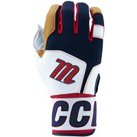 Marucci Adult Blacksmith Batting Gloves, Red/White/Blue