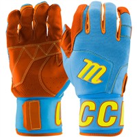 Marucci Adult Blacksmith Batting Gloves, Blue/Orange