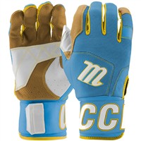 Marucci Adult Blacksmith Batting Gloves, Blue/Yellow