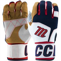 Marucci Adult Blacksmith Batting Gloves, Red/White/Blue