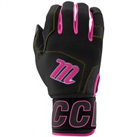 Marucci Youth Blacksmith Batting Gloves, Black/Pink