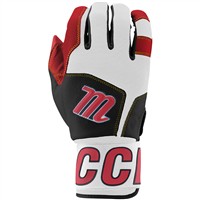 Marucci Youth Blacksmith Batting Gloves, Black/Red