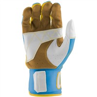 Marucci Youth Blacksmith Batting Gloves, Blue/Yellow