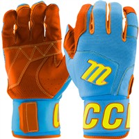 Marucci Youth Blacksmith Batting Gloves, Blue/Orange