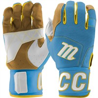 Marucci Youth Blacksmith Batting Gloves, Blue/Yellow