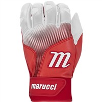 Marucci Adult PWR Fade Batting Gloves, White/Red