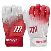 Marucci Adult PWR Fade Batting Gloves, White/Red