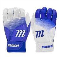Marucci Adult PWR Fade Batting Gloves, White/Royal
