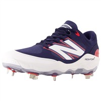 New Balance Mens 3000v7 Metal Baseball Cleats, White/Red/Blue