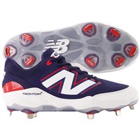 New Balance Mens 3000v7 Metal Baseball Cleats, White/Red/Blue