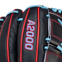 Wilson A2000 B25 12.25 Baseball Glove, Black/Red