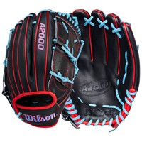 Wilson A2000 B25 12.25 Baseball Glove, Black/Red