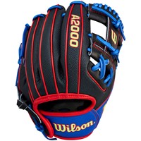 Wilson A2000 DP15 Pedroia Fit SuperSkin 11.5 Baseball Glove, Black/Royal