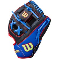 Wilson A2000 DP15 Pedroia Fit SuperSkin 11.5 Baseball Glove, Black/Royal