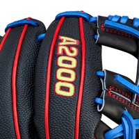 Wilson A2000 DP15 Pedroia Fit SuperSkin 11.5 Baseball Glove, Black/Royal
