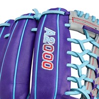 Wilson A2000 T125 12.5 Fastpitch Glove, Purple/Grey