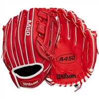 Wilson Youth A450 11 Baseball Glove, Red/White