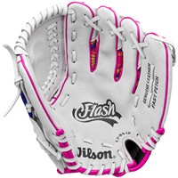 Wilson Youth A440 Flash 11 Fastpitch Glove, White/Pink