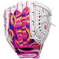 Wilson Youth A440 Flash 11 Fastpitch Glove, White/Pink