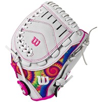 Wilson Youth A440 Flash 11 Fastpitch Glove, White/Pink