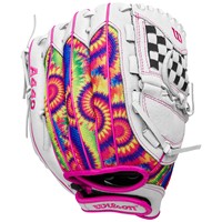 Wilson Youth A440 Flash 11.5 Fastpitch Glove, White/Pink
