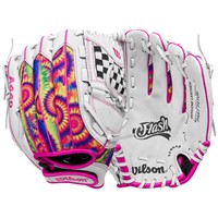 Wilson Youth A440 Flash 11.5 Fastpitch Glove, White/Pink