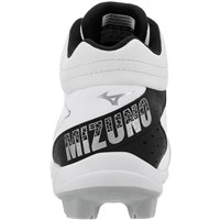 Mizuno Mens Cusion Revo Diamond Mid TPU Molded Cleats, White/Black