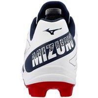 Mizuno Mens Cusion Revo Diamond Low TPU Molded Cleats, White/Red/Blue