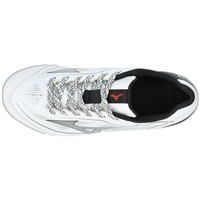 Mizuno Youth Cusion Revo Diamond Molded Baseball Cleat, White/Black