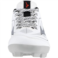 Mizuno Youth Cusion Revo Diamond Molded Baseball Cleat, White/Black