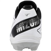 Mizuno Youth Cusion Revo Diamond Molded Baseball Cleat, White/Black
