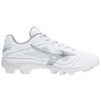 Mizuno Womens Cushion Revo Finch TPU Molded Cleats, White/Silver