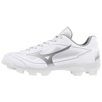 Mizuno Womens Cushion Revo Finch TPU Molded Cleats, White/Silver