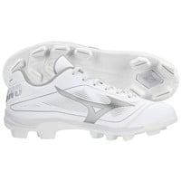 Mizuno Womens Cushion Revo Finch TPU Molded Cleats, White/Silver