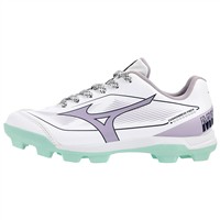 Mizuno Youth Cusion Revo Finch TPU Molded Cleat, White/Purple