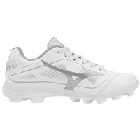 Mizuno Youth Cusion Revo Finch TPU Molded Cleat, White/Silver