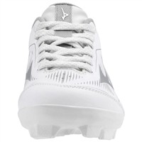 Mizuno Youth Cusion Revo Finch TPU Molded Cleat, White/Silver