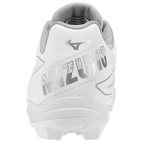 Mizuno Youth Cusion Revo Finch TPU Molded Cleat, White/Silver
