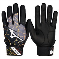 Mizuno Adult MVP Batting Gloves, Black/Orange