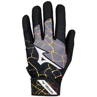 Mizuno Youth MVP Batting Gloves, Black/Orange