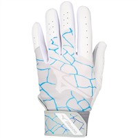 Mizuno Youth MVP Batting Gloves, White/Blue