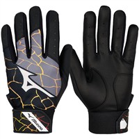 Mizuno Youth MVP Batting Gloves, Black/Orange