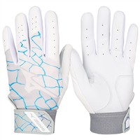 Mizuno Youth MVP Batting Gloves, White/Blue