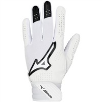 Mizuno Womens Finch Fastpitch Batting Gloves, White/Black