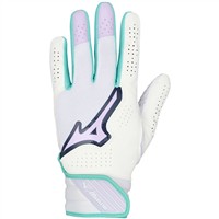 Mizuno Womens Finch Fastpitch Batting Gloves, White/Lavender