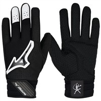 Mizuno Womens Finch Fastpitch Batting Gloves, Black/White